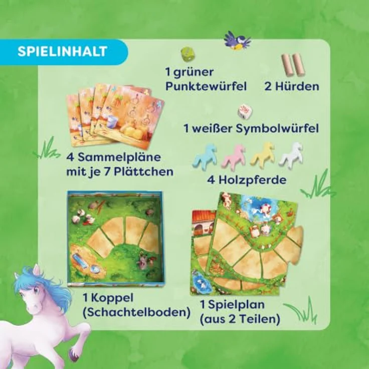 HABA Hoppe Reiter, Brettspiel Pferderennen mit Ressourcenmanagement für Kinder – Bild 6