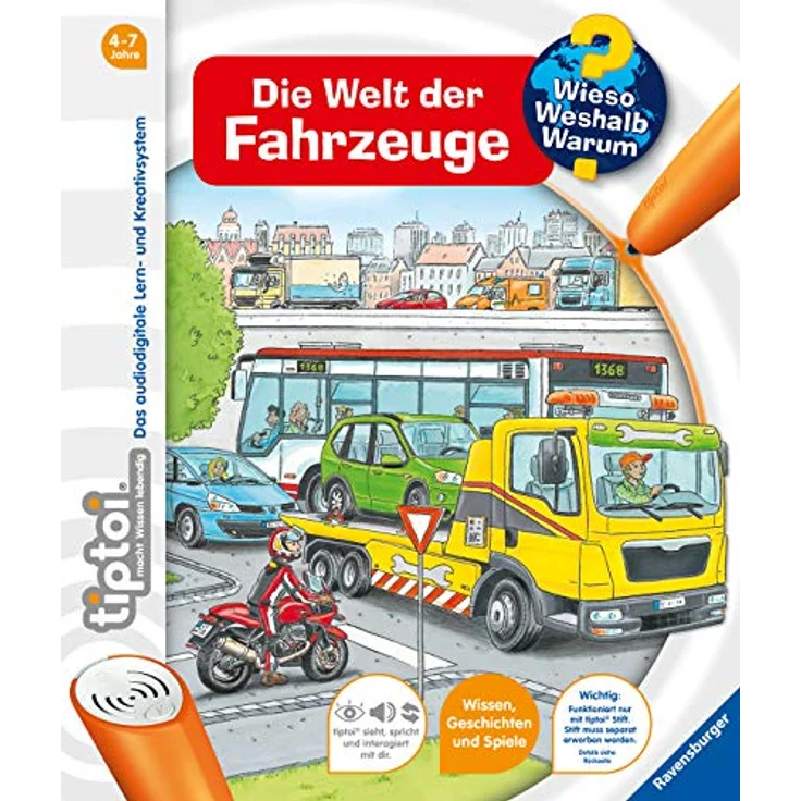 Ravensburger tiptoi® Buch - Wieso? Weshalb? Warum? - Die Welt der Fahrzeuge, interaktive Entdeckungsreise durch verschiedene Fahrzeugtypen – Bild 3