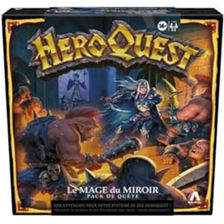 Hasbro Gaming HeroQuest, Die Spiegelmagierin Abenteuerpack, Erweiterungsset mit 33 Miniaturen und 10 Abenteuern (Französisch)