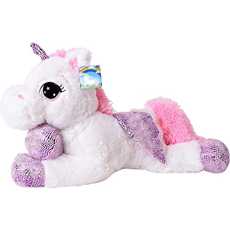 TE-Trend Einhorn Plüschtier 60cm Weiß, Kuscheliges Stofftier für Kinder mit magischem Design und sicheren Materialien – Bild 1