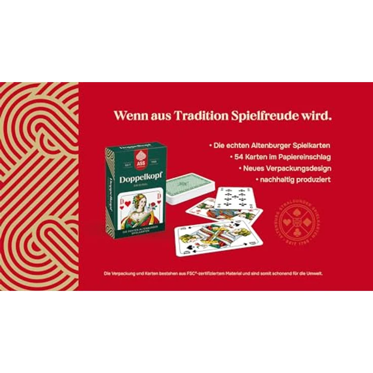 ASS Altenburger 10045031-0001 FSC Doppelkopf, französisches Bild, in Faltschachtel, White, umweltfreundliche Spielkarten – Bild 5