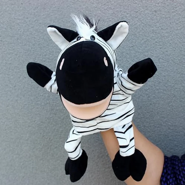 LOMTRATS Tier-Handpuppen, 4-teiliges Set (Wolf, Tiger, Löwe, Affe), bewegliche Münder und Beine, ideal für Geschichtenerzählen und Vorschule – Bild 1