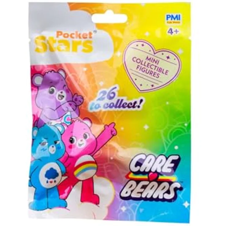 joojee GmbH Care Bears Mystery Figuren Serie 1, Sammelfiguren in Blind Pack, ca. 5 cm, 26 Charaktere, detailreich, beflockte Modelle und Zubehör enthalten