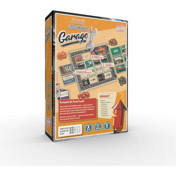 Board Game Circus Grease Monkey Garage, Brettspiel mit hochwertigen Spielkomponenten, kompakter Aufbewahrung, für verschiedene Altersgruppen – Bild 3