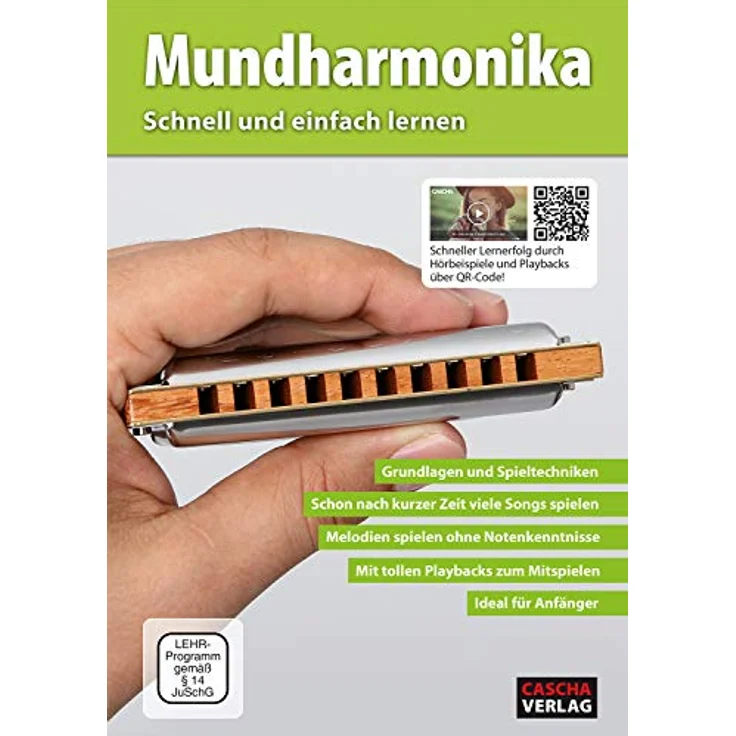 Cascha Blues Mundharmonika C-Dur Anfänger & Fortgeschrittene lern Set I Hochwertige 10-Loch diatonische Harmonika mit hochwertigen Messingstimmzungen inkl. Lehrbuch - QR-Codes - Hardcase - Putztuch – Bild 2