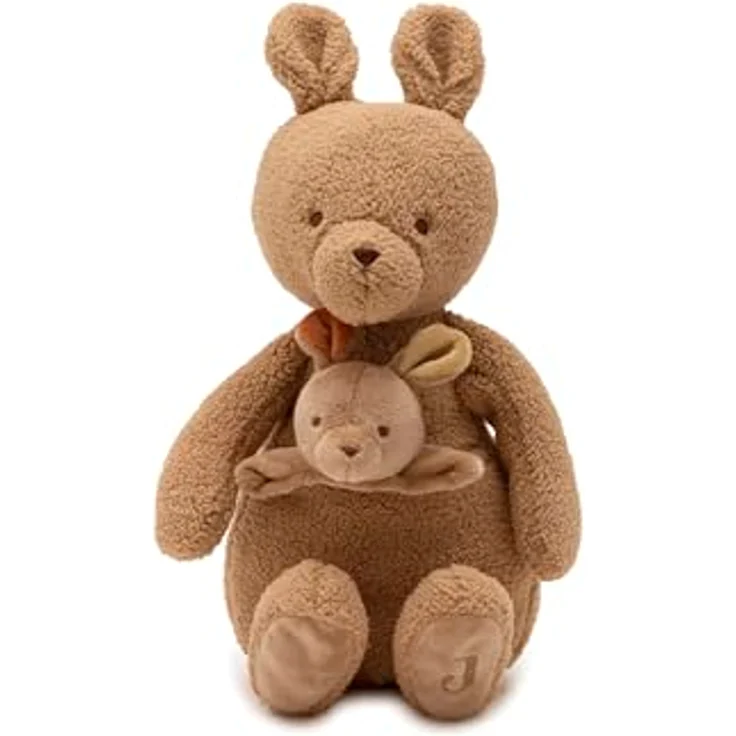 Jollein Kangaroots, Kuscheltier aus Plüsch für Kinder, geeignet von Geburt an, braun – Bild 1