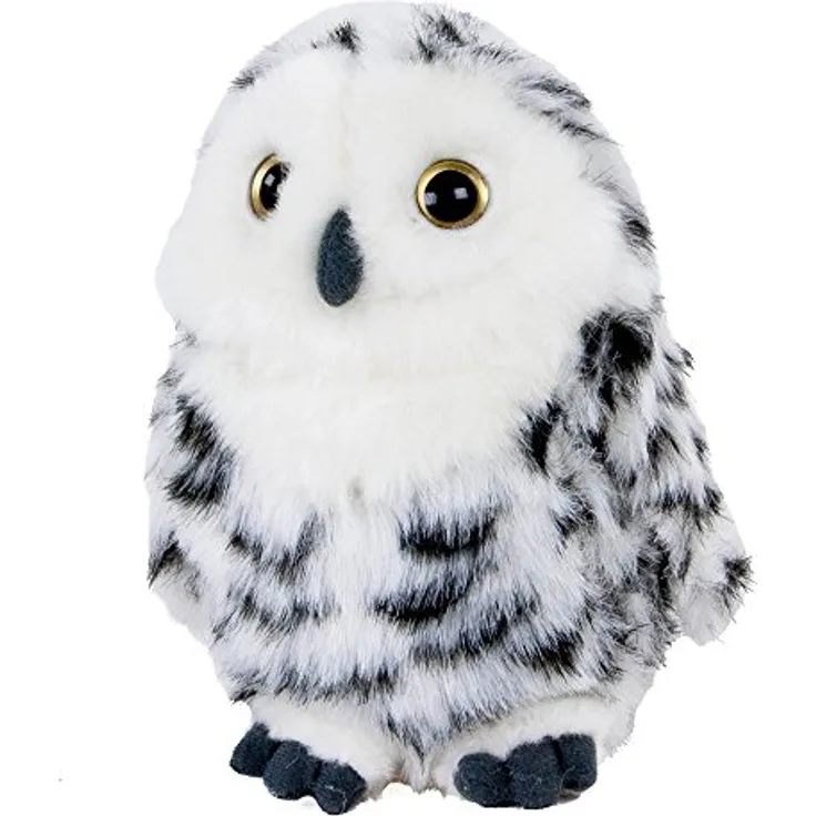Teddys Rothenburg Kuscheltier Schneeeule 17 cm stehend weiß/schwarz Plüschschneeeule Plüschtier