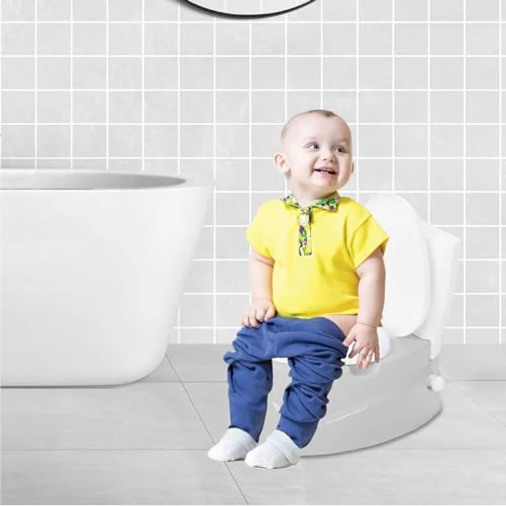 Lemodo Toilettentrainer für Kinder ab 18 Monate, Kindertoilette mit Musik, Töpfchen mit herausnehmbarem Einsatz und Toilettenpapierhalter – Bild 7