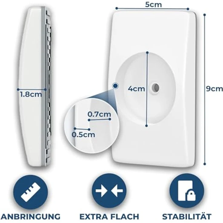 Wandschutz Pads für Treppengitter und Türgitter - Original Hoffenbach Germany - Färbt nicht ab - Kein Bohren notwendig - Für Baby, Kind, Hund 4 Stück (Eckig) – Bild 4