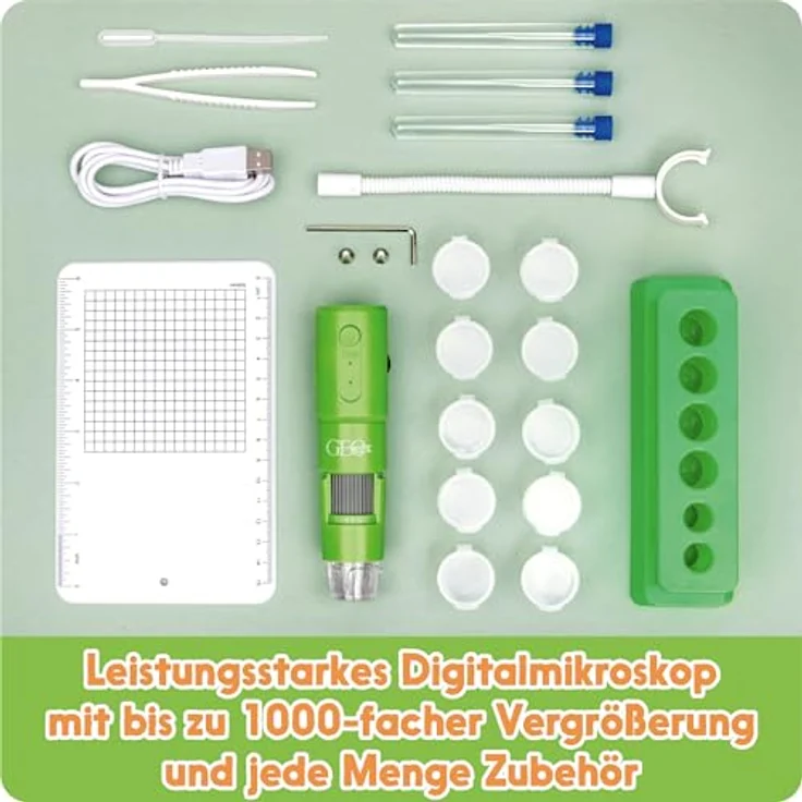 FRANZIS 67184 - GEOLINO Das digitale Mikroskop - 1.000-fache Vergrößerung, kabellose Bildübertragung, inkl. Forscherbuch - Für Kinder ab 8 Jahren – Bild 4