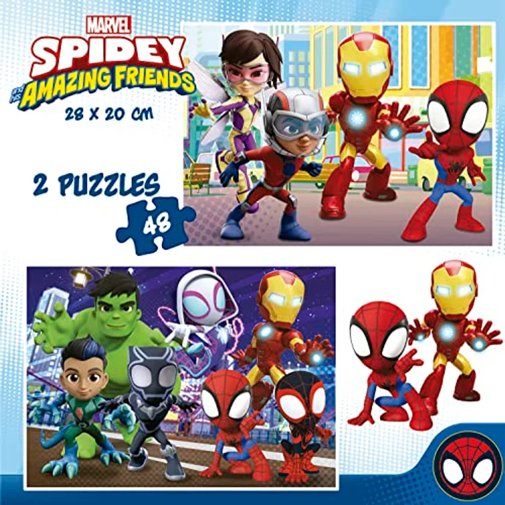 Educa - Puzzle 2x48 Teile für Kinder ab 4 Jahren | Spidey und Seine Super-Freunde, FSC-zertifiziertes Kinderpuzzle, Marvel, Spiderman (19678) – Bild 3
