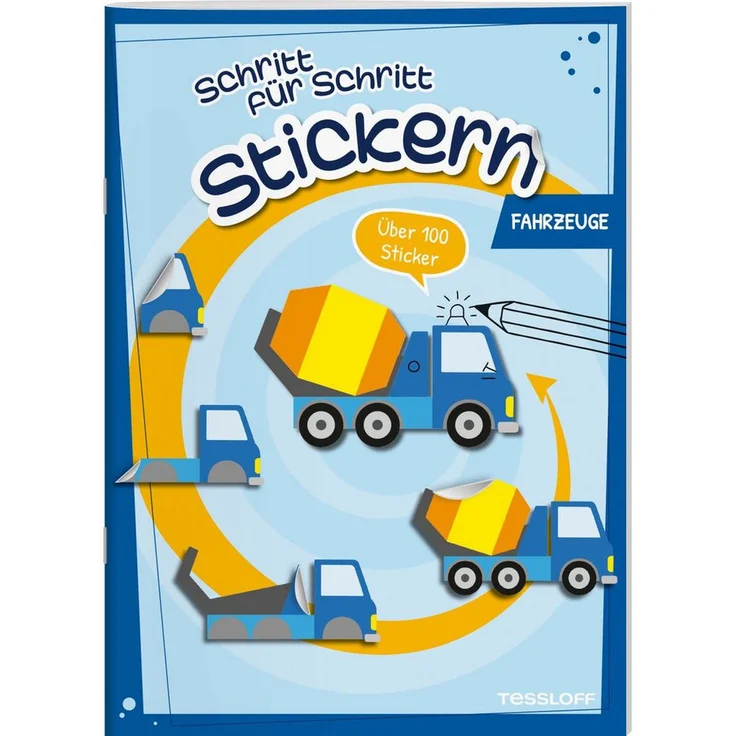 Tessloff Verlag Sticker Schritt für Schritt - Stickern - Fahrzeuge, Stickerheft zur Förderung der Feinmotorik, fröhliche Motive zum Gestalten, ab 4 Jahren, bunt – Bild 1