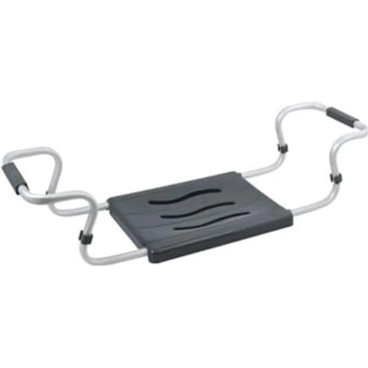 MSV Badewanneneinhängesitz, ausziehbar 50-70 cm, belastbar bis 150 kg, Sitzfläche 36 x 26 cm, Aluminiumgestell, schwarz – Bild 2