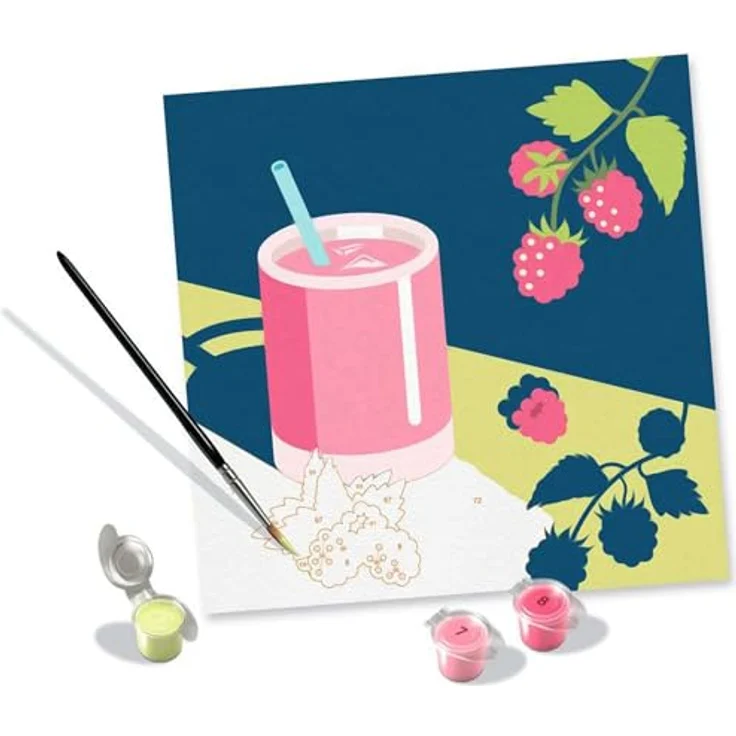 Ravensburger CreArt Malen nach Zahlen Mocktail Himbeere, für Erwachsene ab 12 Jahren, Made in Europe, mit fertig gemischten Acrylfarben – Bild 4