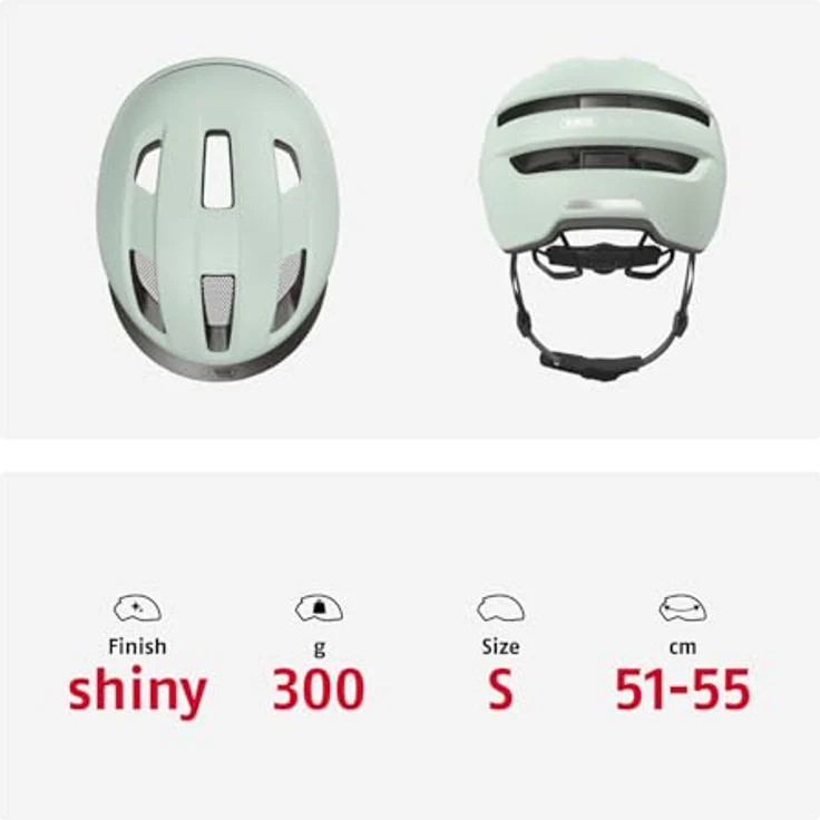 ABUS Fahrradhelm Purl-Y - NTA-Schutzhelm für E-Bike und S-Pedelec - Grün (Mint Green), Größe S – Bild 5