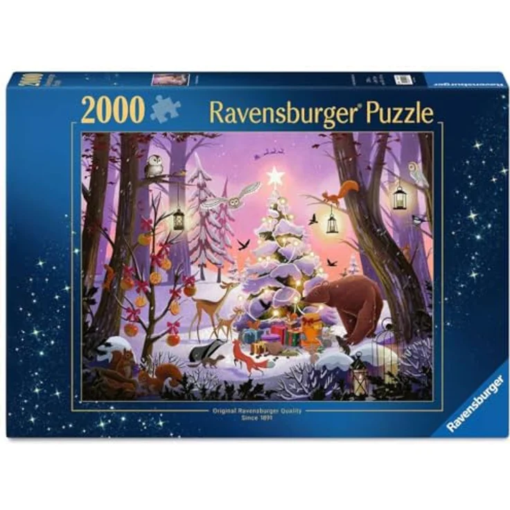 Ravensburger Erwachsenenpuzzle 2000 Teile - Christmas in The Woods, Landschaftsmotiv, 98x75 cm, ab 14 Jahren – Bild 1