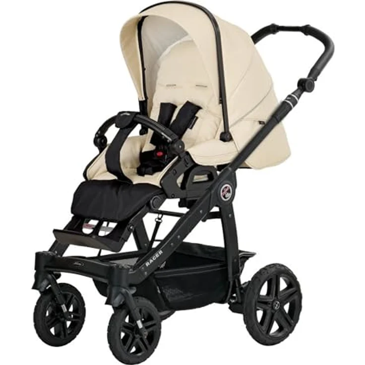 Hartan Kinderwagenset Racer GTS, Kombikinderwagen, hellgelb, 3-teilig, mit Feststellbremse, Federung, 5-Punkte-Gurt, Made in Germany – Bild 3