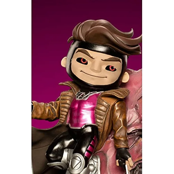 Iron Studios Mini Co. Deluxe PVC Figur Gambit (X-Men), 17 cm, handbemalt, inkl. Sockel zum Aufstellen
