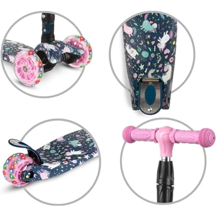 COIL VENTO Dreiradscooter Kinderroller, Tretroller mit ABEC-7-Lager, 3-stufige Lenkradverstellung und LED-Rädern – Bild 6