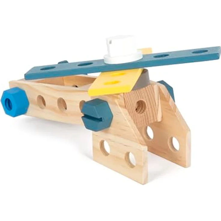 Small Foot Kinder-Werkzeug-Set Werkzeugkoffer Workshop, 53-tlg. aus Holz mit realitätsnahem Zubehör und Tragegriff – Bild 8