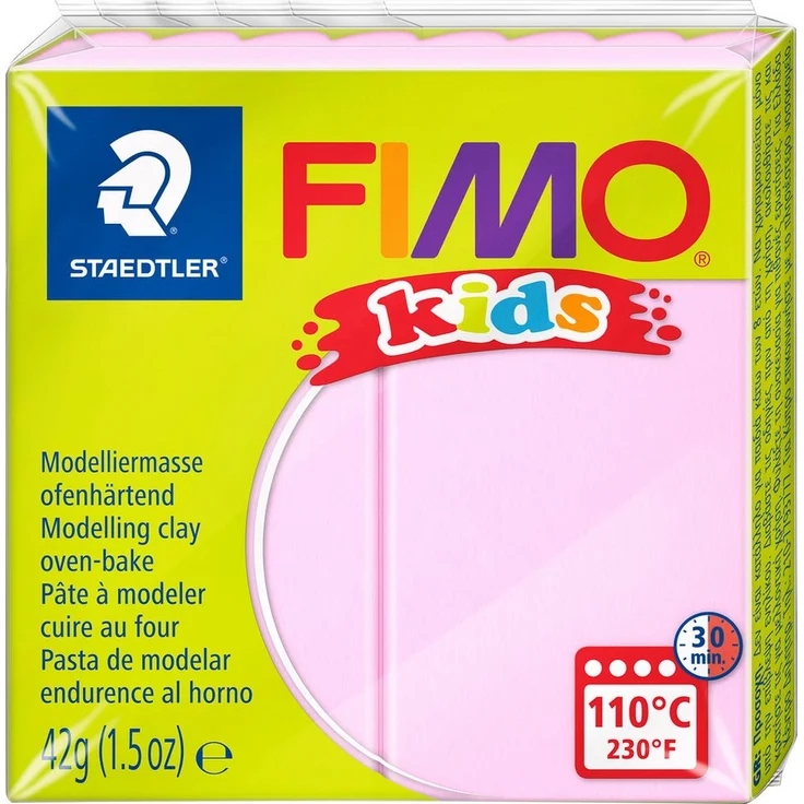 FIMO Modelliermasse kids, 42 g, 16 Farben für Kinder, leicht formbar und wiederverschließbar, FIMO
