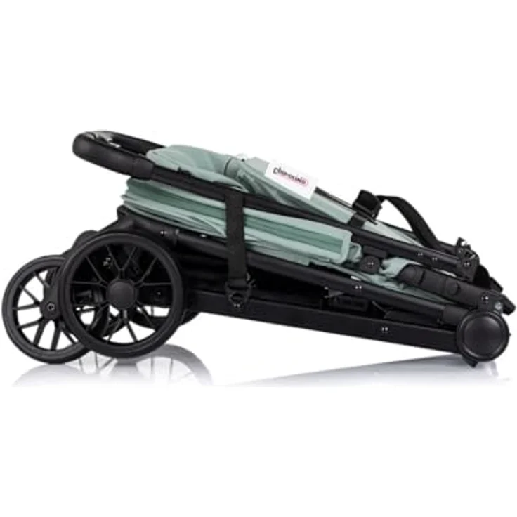 Chipolino Kinderwagen Blossom, verstellbare Rückenlehne, Stoßdämpfer, bis 22kg, Korb, grün – Bild 4
