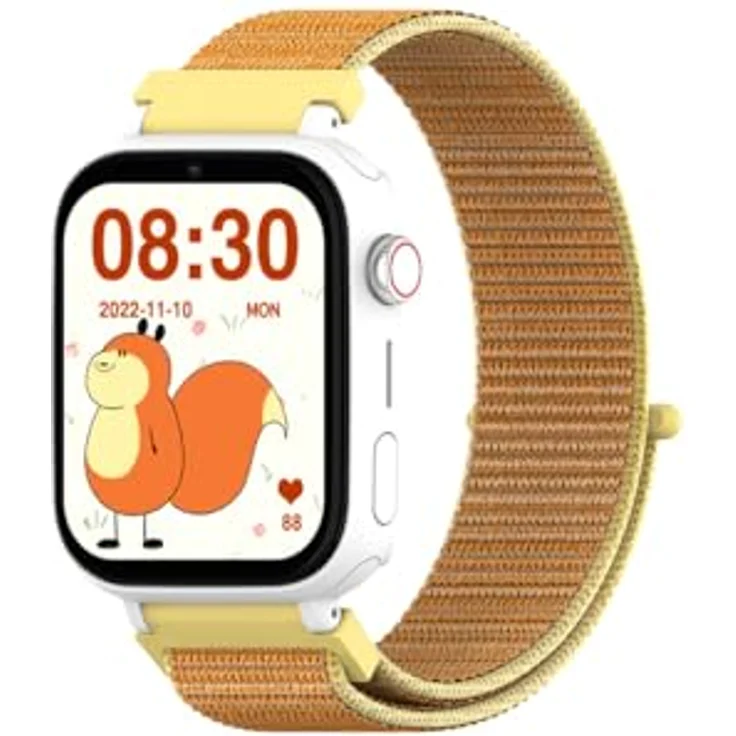 DCU TECNOLOGIC Kinder-Smartwatch mit Android, GPS-Positionierung, Videoanrufen, SOS-Taste, Kindersicherung, 1,85 Zoll Touchscreen, Farbe: Orange – Bild 1