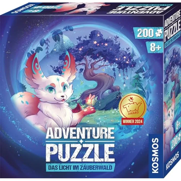 Kosmos 683597 Adventure Puzzle Das Licht im Zauberwald, 200 Teile, interaktives Abenteuerpuzzle für Kinder, Ausgezeichnet mit dem Toy Award 2024