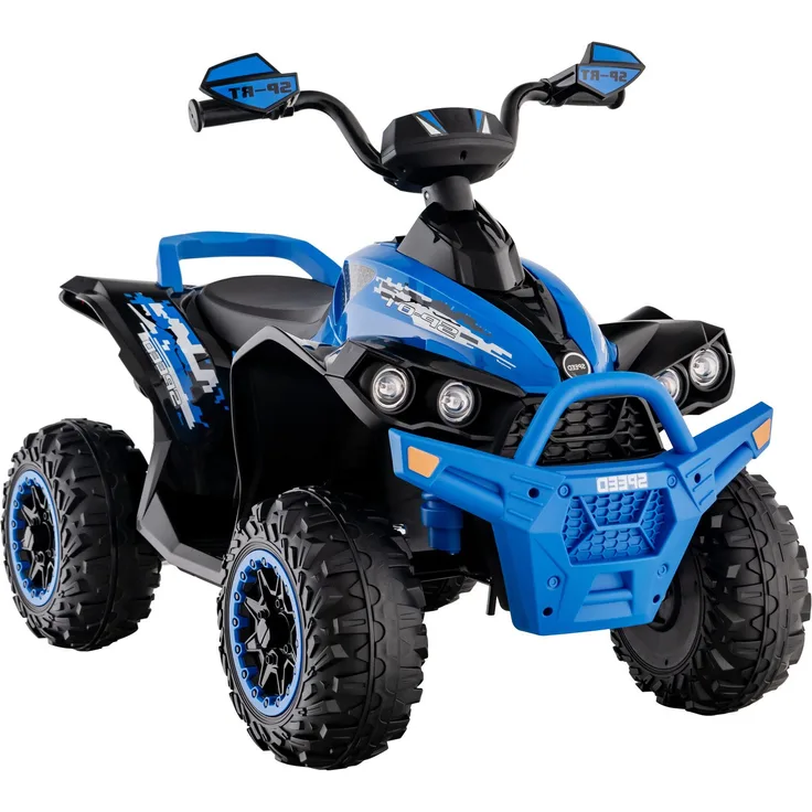 KOMFOTTEU Elektro-Kinderquad 12V, für Kinder 3–8 Jahre alt, bis 35 kg, mit LED-Scheinwerfern und rutschfesten PP-Rädern
