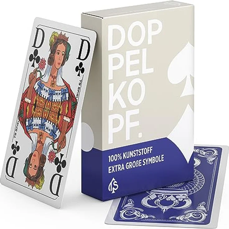 TS Spielkarten Doppelkopf Senioren Spielkarten, 100% Kunststoff Premium, Extra große Symbole, wasserfest, französisches Bild – Bild 1