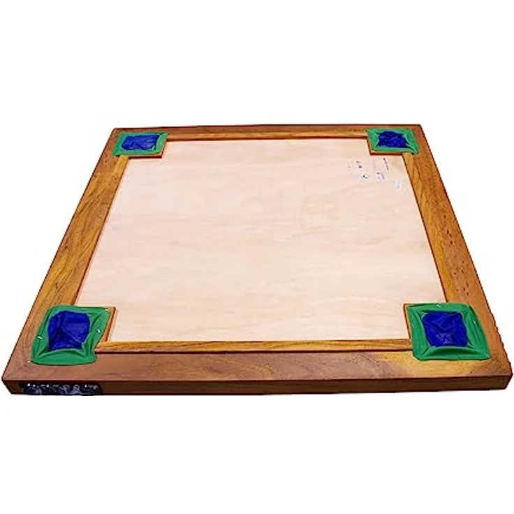 GICO Carrom Board Synco Professional Turnier 74x74 Limited Edition- 2990, Massiv-Hartholzrahmen, 20mm starke Spielfläche, inkl. Profi Spielsteine und Gleitpulver – Bild 2