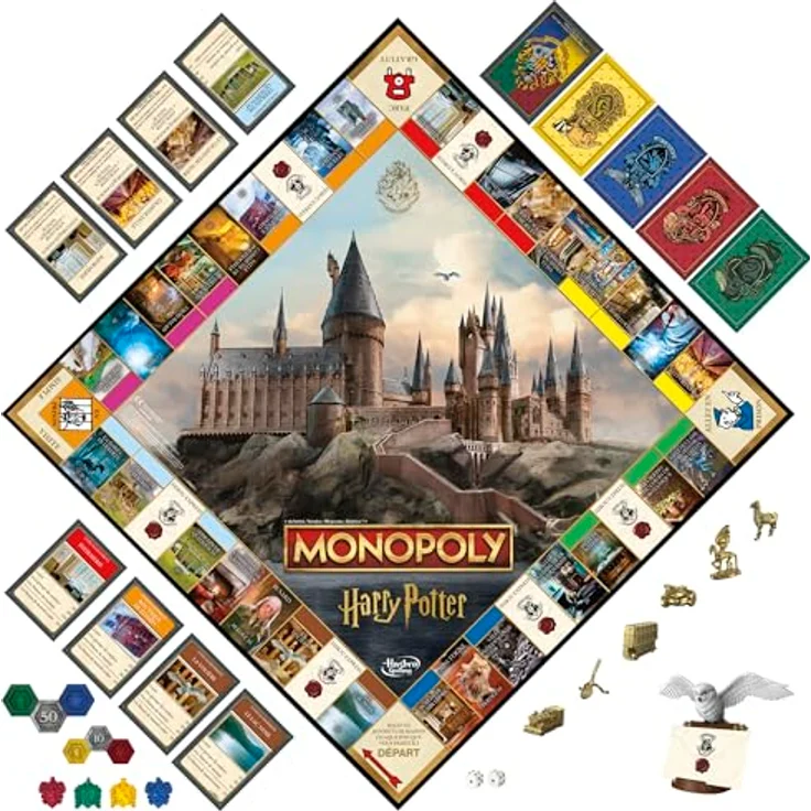 Hasbro Monopoly Harry Potter, Brettspiel mit goldenen Spielsteinen und Hogwarts-Thema – Bild 3