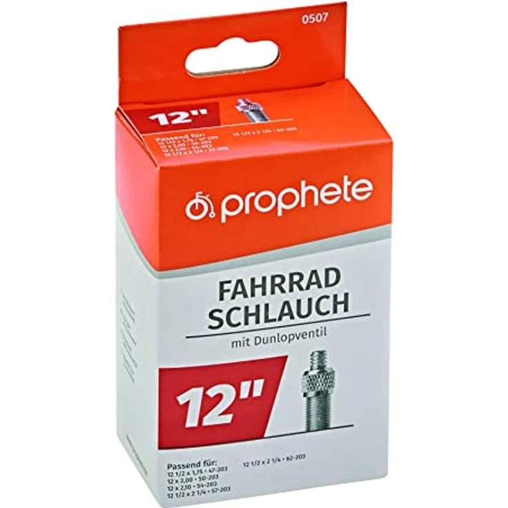 Prophete Fahrradschlauch mit Dunlopventil | für Kinderfahrräder & Laufräder | 47-203 bis 62-203 | Hochwertige Qualität – Bild 5