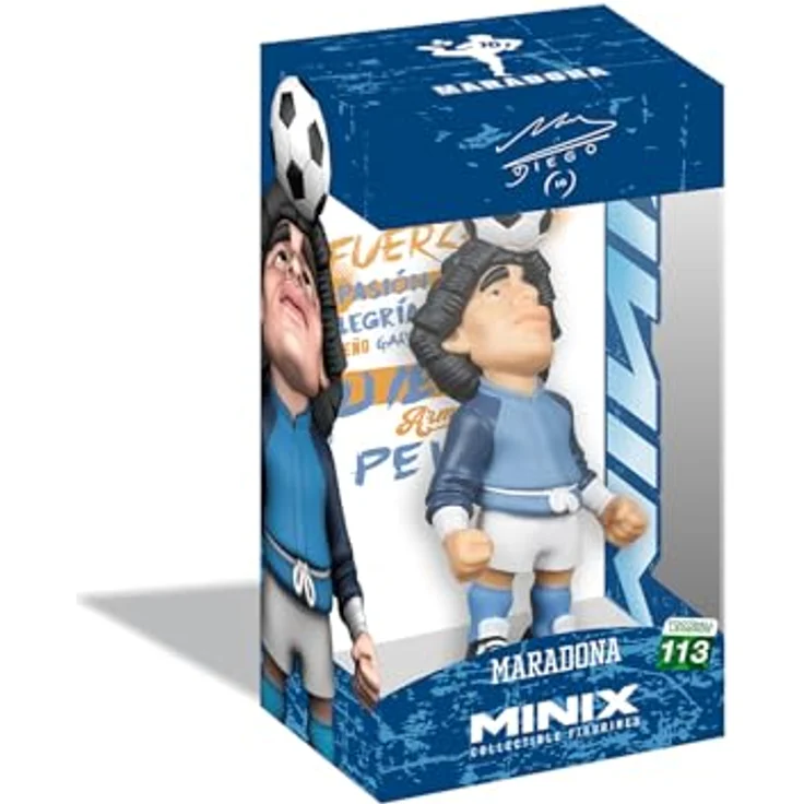 MINIX Fußball Legends #113 Maradona Sammelfigur, 12 cm hoch, PVC, mit Schnürung und Ausstellungsbox – Bild 1