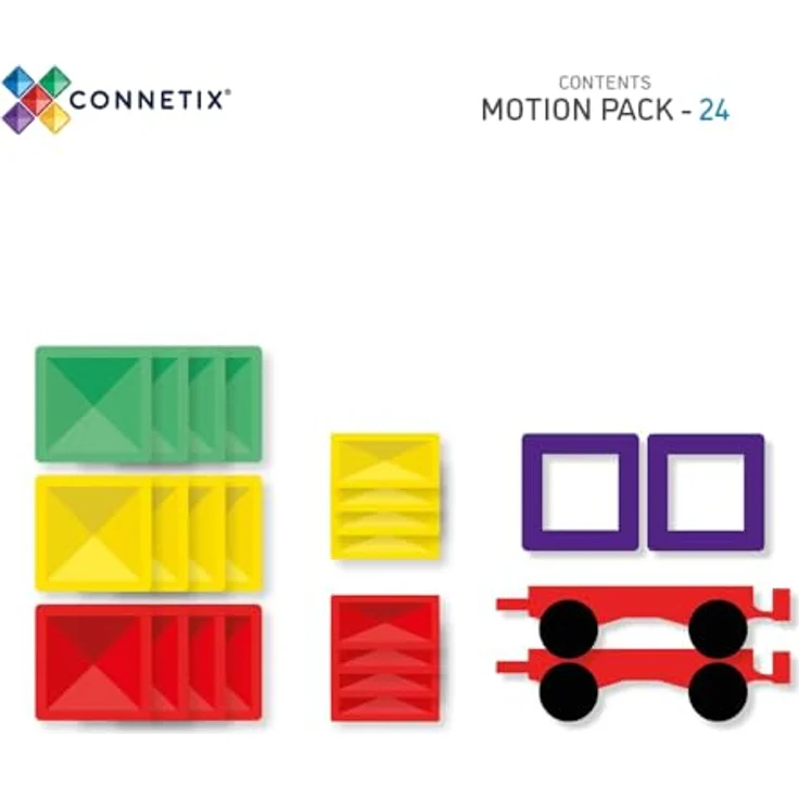 Connetix Rainbow Motion Pack Magnetspielbausteine, verstärkte Magnete, pädagogisches Lernspiel, 24 Teile, ab 3 Jahren – Bild 6