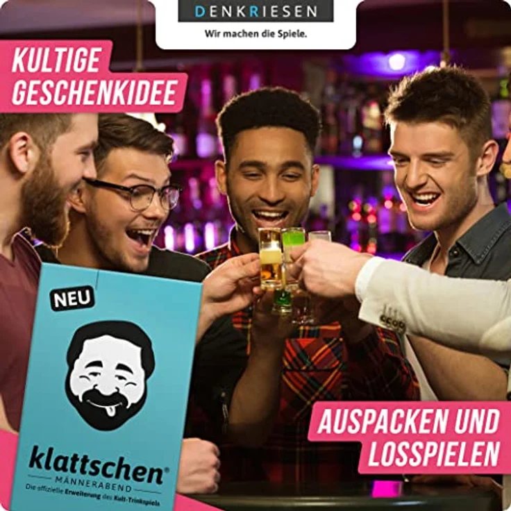 DENKRIESEN klattschen® & klattschen® Männerabend, Kult-Trinkspiel mit 60 Karten und 25 Aufgaben für unvergessliche Partys, ideal für 2+ Spieler – Bild 5