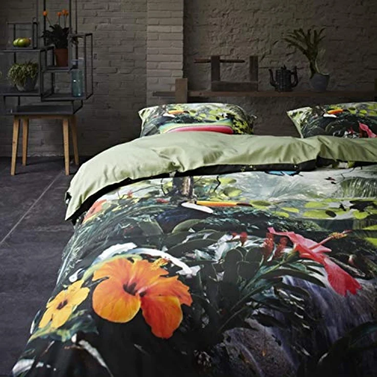 ESSENZA Baumwolle Satin Wendebettwäsche Gabriel Green Urwald Dschungel Digitaldruck, Größe:135 cm x 200 cm – Bild 5