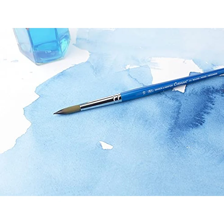 Winsor & Newton 5390609 Cotman Aquarell Synthetikhaar 5 Pinsel im Set - 4 Rundpinsel Nr. 00, 2, 4, 6 1 Ein-Strichpinsel 6mm – Bild 4