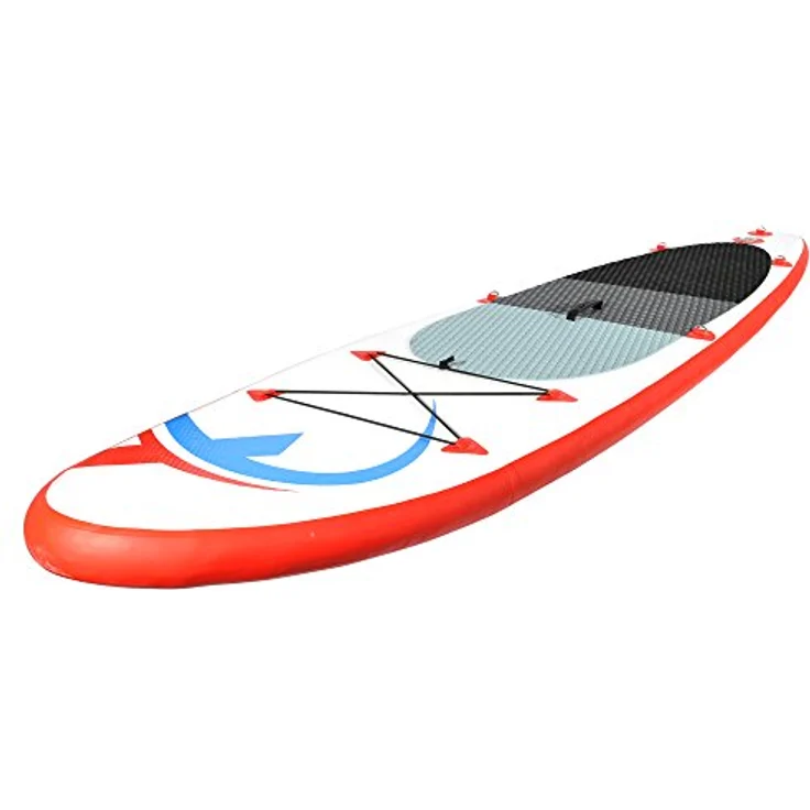 Nemaxx Unisex SUP Board, rot/blau - 305x76x10 cm, rutschfestes EVA-Deck, inkl. Teleskop-Paddel und Hochdruckpumpe – Bild 5