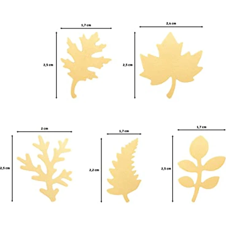 Vaessen Creative Motivstanzer Set, Herbst, 5 Stück, für Papier bis 250 g/m², Weiß-gold – Bild 3