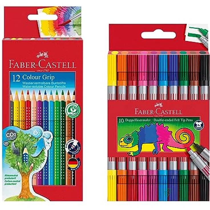 Faber-Castell 205072 - Stifte Set mit Filzstiften und Buntstiften, 22-teilig, für Kinder und Erwachsene – Bild 1