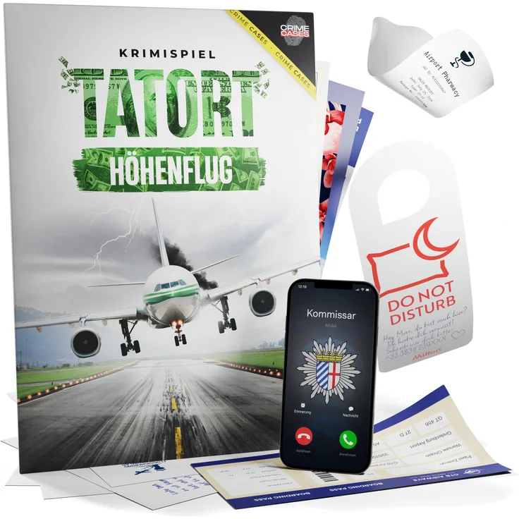 Momentum Games CRIMECASES Mordfall lösen Spiel: Tatort Höhenflug für 1-6 Personen, ab 14 Jahren, Krimispiel mit realistischen Beweisen und anpassbarer Schwierigkeitsstufe