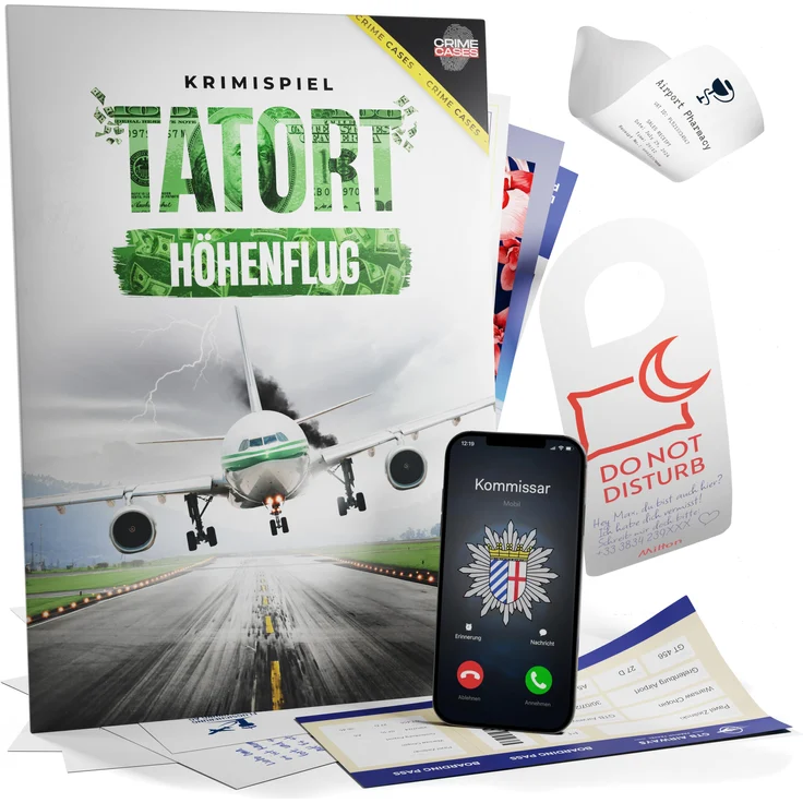 Momentum Games CRIMECASES Mordfall lösen Spiel: Tatort Höhenflug für 1-6 Personen, ab 14 Jahren, Krimispiel mit realistischen Beweisen und anpassbarer Schwierigkeitsstufe