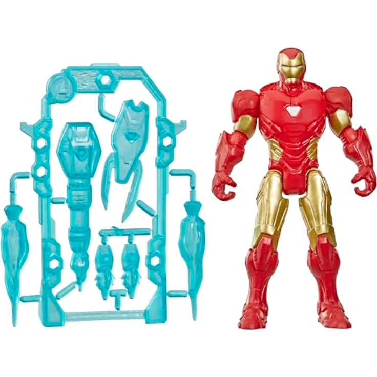 AVENGERS Marvel Avengers ActionVerse Iron Man Action-Figur (11,4 cm), 9 Bewegungspunkte, mit 5 abnehmbaren blauen Accessoires für Kinder ab 4 Jahren – Bild 1