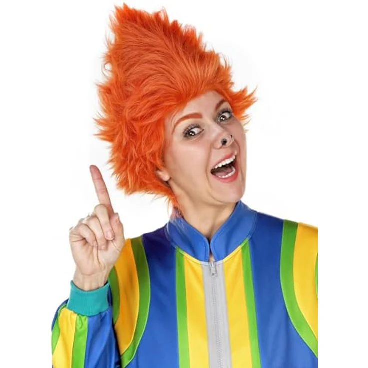 Maskworld Kostüm-Perücke Das Sams – Spitz nach oben zulaufende Wuschelfrisur, orange-rot – Bild 3