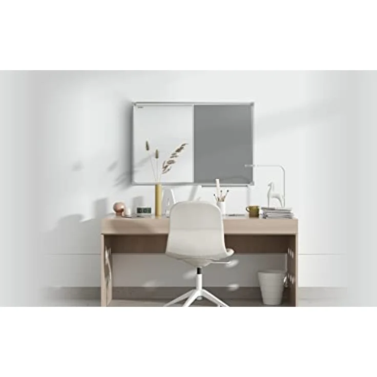 ALLboards Kombitafel, Whiteboard und graue Filz-Pinnwand mit Alurahmen, magnetisch und trocken abwischbar – Bild 4
