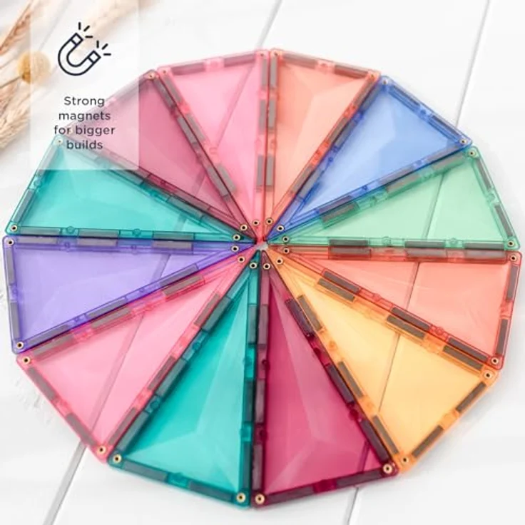 Connetix Pastel Geometry Pack Magnetspielebausteine, (Open Play, 40 Teile), ab 3 Jahren – Bild 2