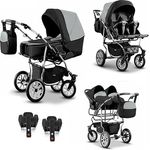 Elcar Zwillingskinderwagen 5 in 1 City Twin inkl. Autositze - 16 Teile - in 19 Farben, mit variabler Montagemöglichkeit und hohem Komfort - Preisvergleich