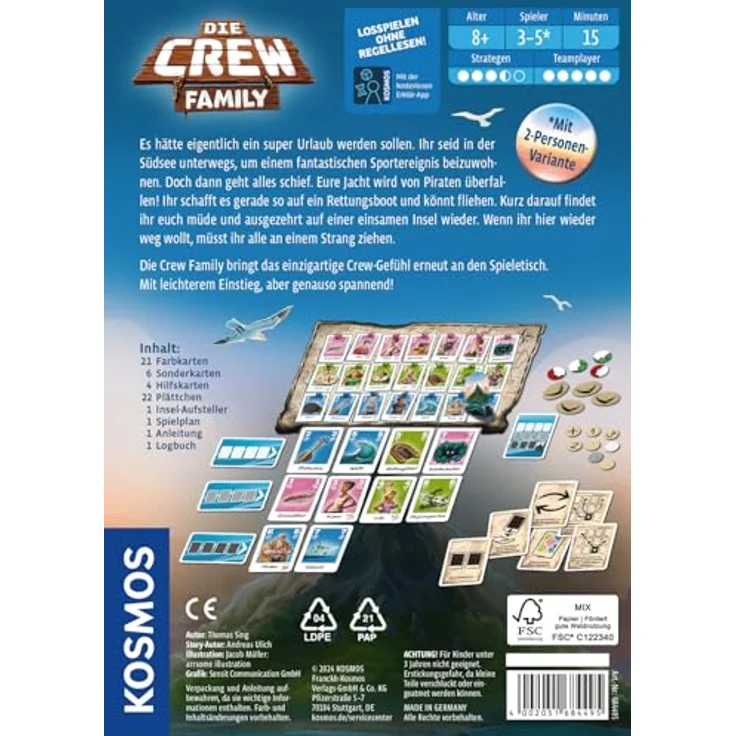 Kosmos Die Crew Family, kooperatives Kartenspiel ab 8 Jahren für 3-5 Spieler, fesselnde Missionen – Bild 2