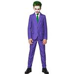 Suitmeister Jungenkostüm - The Joker DC Character - Halloween Party Anzug - Lila, Tailliert & Slim Fit